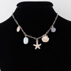 Multi Sea Charm Chain Necklace